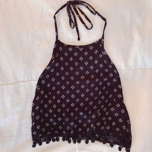 pom pom halter top